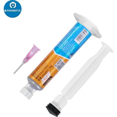 Mechanic 35g BGA Tin Solder Paste Sn63 Syringe Liquid Flux Melting Point 183Degree PCB Repair Stencil Soldering Tool