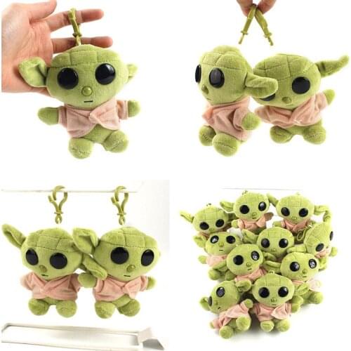 50pcs/set 11cm Cartoon Yoda Plush Doll Cute Soft Stuffed Plush Toys Keychains Pendants