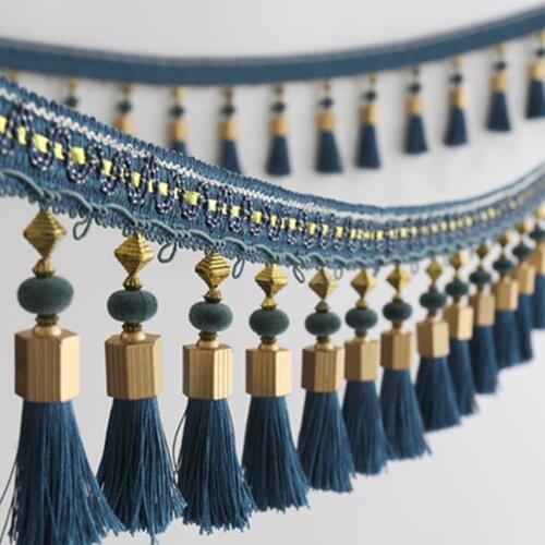 Luxury 6M/Lot 12cm Width Metal Curtain Lace Accessories Tassel Fringe Trim Ribbon DIY Sewing Cloth Sofa Stage Wedding Decor