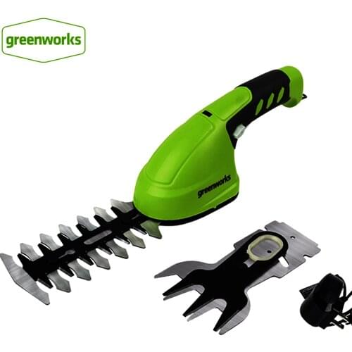 Greenworks Electric Mini Trimmer Cordless Hedge and Grass Trimmer 7.2V Lithium Battery 2 in 1 Shrub Grass Trimmer Garden Tools