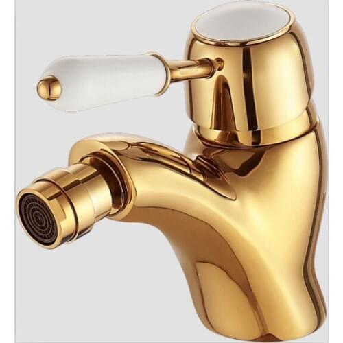 Free ship Singe hole bathroom bidet faucet mixer tap Gold clour