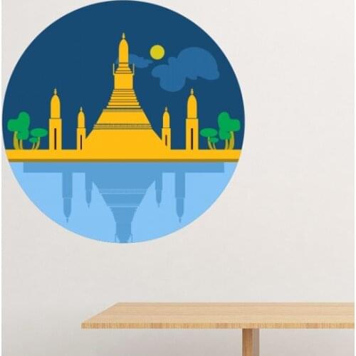 Kingdom of Thailand Thai Customs Made in Thailand Special Temple Shield Wall Sticker Art Decals Mural Wallpaper for Room Decal