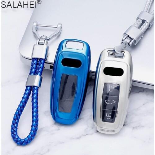 TPU Car Key Case Full Cover For Audi Q8 C8 A6 A7 A8 2018 2019 Car Protection Accessories Shell