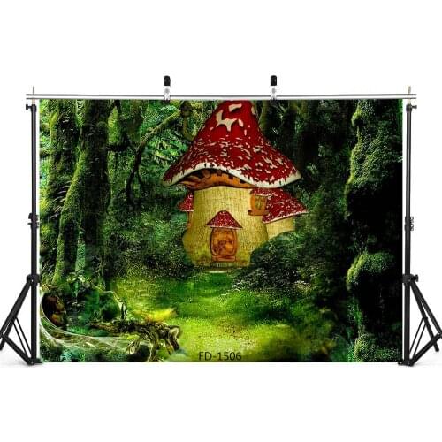 Photographic Background Mushroom Forest Children Vinyl Cloth Backdrops Fond Studio Photo Kids Newborn Portrait Photophone