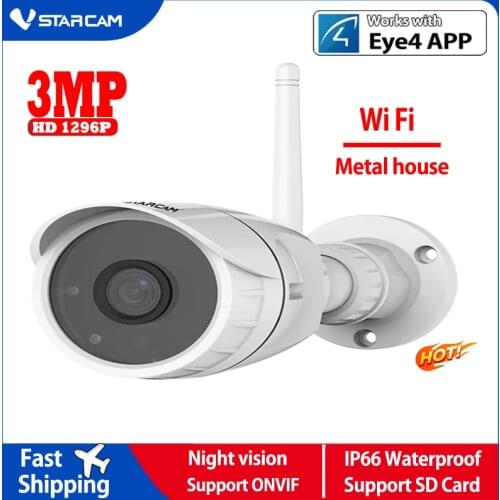 Vstarcam 1080P 3MP IP Camera Wifi Outdoor Camera IP66 Waterproof Security Surveillance Camera IR-Cut CCTV Bullet IP Camera C17S