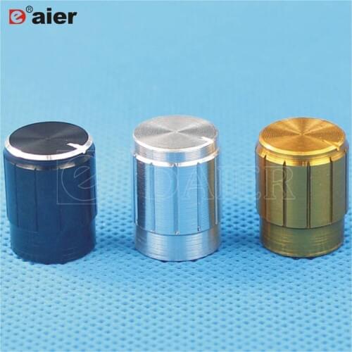 100PCS C13*17 6mm volume knurled brushed aluminum knob