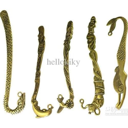 20PCS Mixed styles antiqued gold plate Metal bookmarks book mark W19146