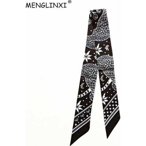 2021 New Design Leopard Brand Silk Scarf Women Hair Scarf Fashion Neckerchief Skinny Scarves For Ladies Bag Ribbons Womens Tie