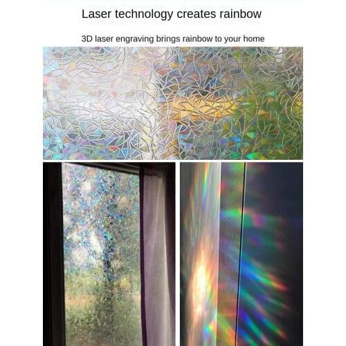 3D Scales Anti-UV Rainbow Window Film Warm Anti-Peep Self-Adhesive Window Paper Bedroom Stereo Decorative Glass Paster Window
