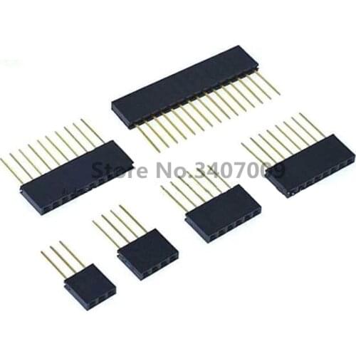 50PCS 2P -10P Single Row Straight FEMALE PIN HEADER 2.54MM PITCH pin long 11MM Strip Connector Socket 1X3 3PIN FOR arduino PCB