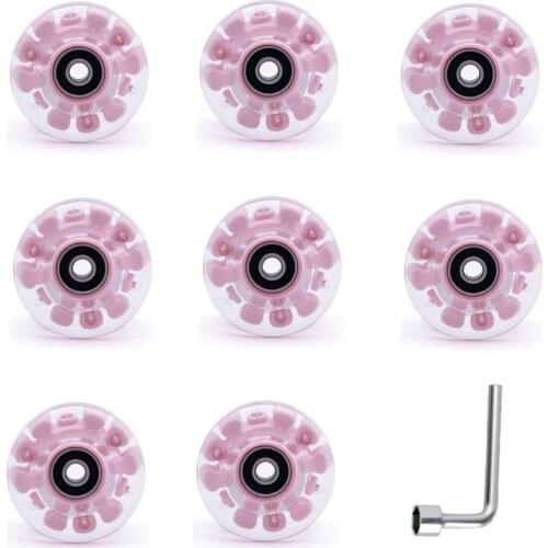 8 Pack Roller Skate Wheels Luminous Skate Wheels , 82A 58mmx32mm,Quad Roller&Double-Row Roller Skating Accessories