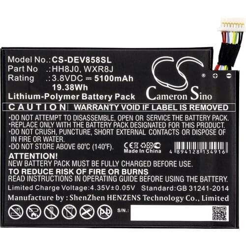Cameron Sino 5100mAh Battery For DELL Venue 8 Pro 5855,0HH8J0 HH8J0 WXR8J