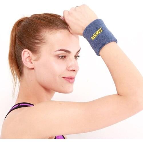 AOLIKES Cotton Wristbands Sport Sweatband Hand Band Sweat Wrist Support Brace Wraps Guards Gym Volleyball Basketball