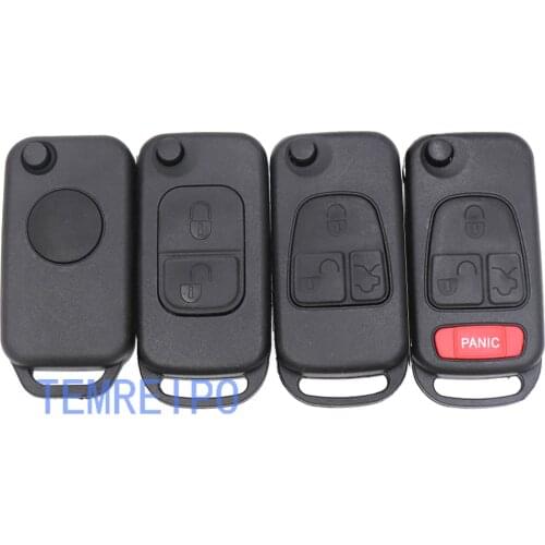 1 2 3 4 Button Car Remote Folding Flip Key Shell 2 track and 4 track Blade For Mercedes Benz ML C CL S SL SEL ML320 C230 ML430