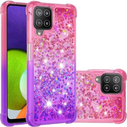 Gradient Quicksand Liquid Glitter Case For Samsung Galaxy M32 Phone Cover TPU Bumper Clear Protective Cover For Galaxy F22 Funda