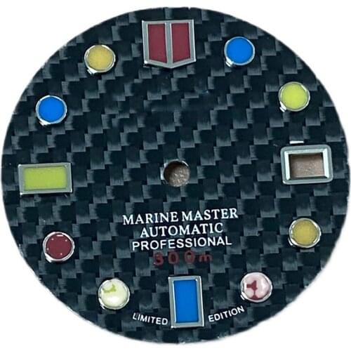 Colored Luminous Watch Dial 28.5mm 007 Modified Literal Colorful Nail Dial for Nh35 Movements