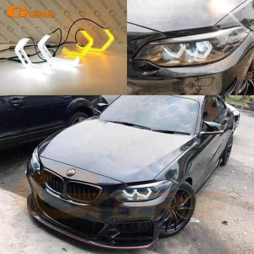 For BMW 2 series F22 F23 F87 M2 pre facelift Super Bright led 3D Hexagon Angel Eyes halo rings M4 Iconic Style crystal Day light