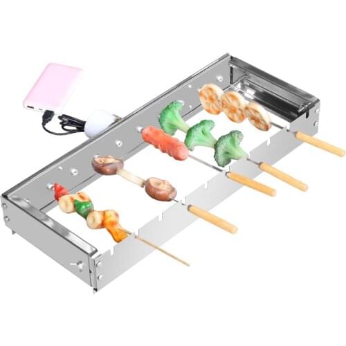 Not limited to roasting needles Automatically flipping the shelf Adjusting the width Barbecue Grill Rolling skewers tools 5V