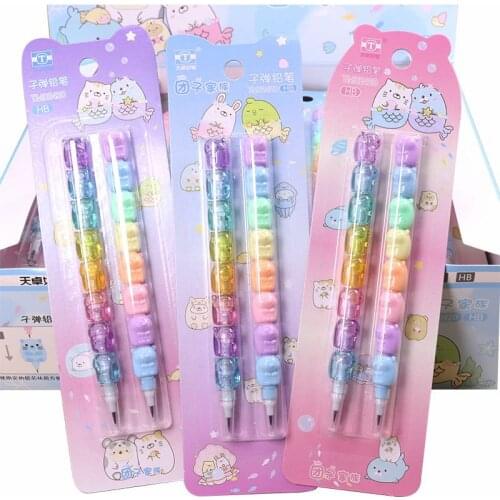 2pcs Cute Animal Non-Sharpening Pencil Hb Sketch Drawing Pencils Stationery School Office Supplies For Kids Gift
