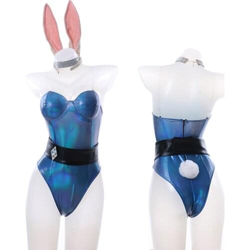 LOL KDA Ahri Cosplay Costumes Game Bunny Girl Dress Full Set For Girls Women Wig Sexy Role Play Costume Jumpsuits Halloween