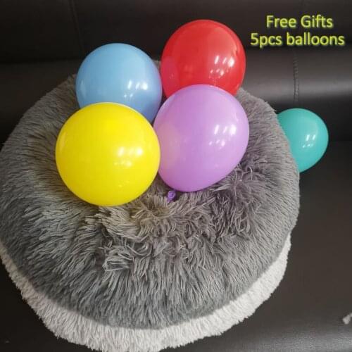 Round Dog Bed Puppy House Soft Long Plush Pet House Bed For Dogs Basket Products Cushion Dog Pet Bed Mat House Animals Sofa