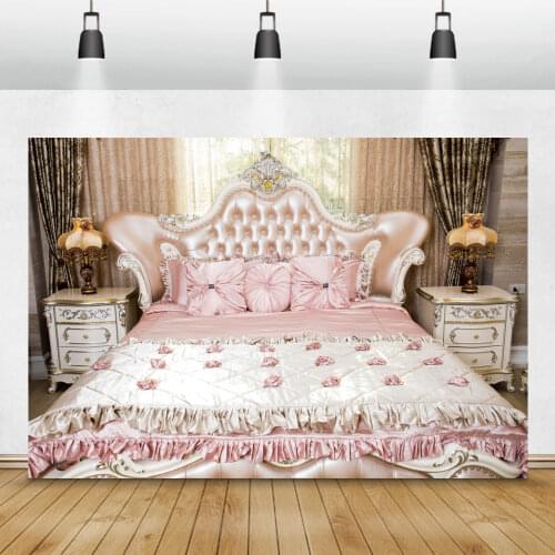 Laeacco Royal Headboard Bedroom Boudoir Curtain Light Interior Photographic Backgrounds Photography Backdrops For Photo Studio