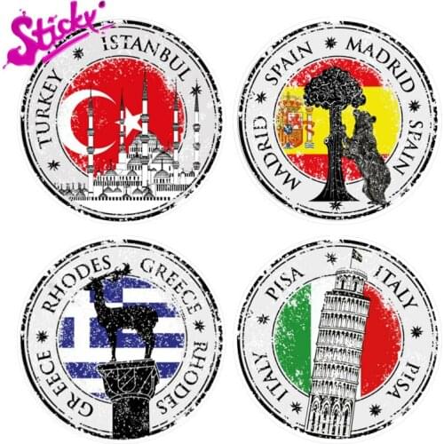 STICKY Istanbul Turkey Retro Style Stamp Sticker Decal For Car Truck Laptop Tablet Fridge Door Decals Guitar Window Stickers