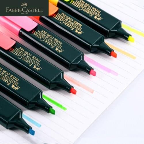 1Pc Faber-Castell Green Body Highlighter Marking Pen 6colors for Office and School Student Supplies