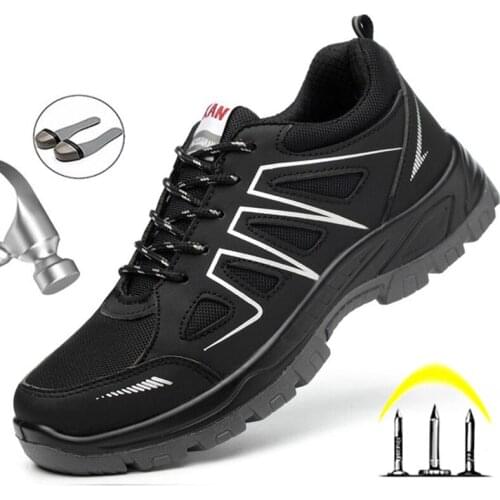 Male Indestructible Shoes Work Safety Boots Men Fashion Sneakers Puncture Proof Anti-smash Work Boots Steel Toe Safety Shoes