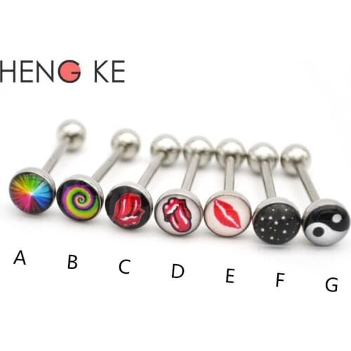 1pcs New Design Tongue Piercing for Men Stainless Steel Jewelry HENGKE Body Jewelry Fast Shipping