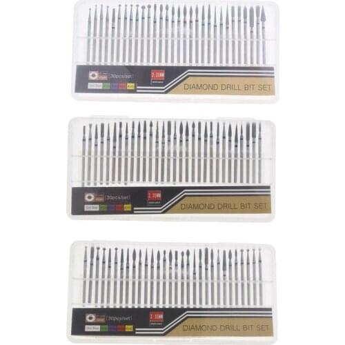 30pcs Nail Drill Bit Holder Set Nail Art Diamond Grinding Head Alloy Grinding Bit Polishing Tungsten Carbide Nail Drill Bit Tool