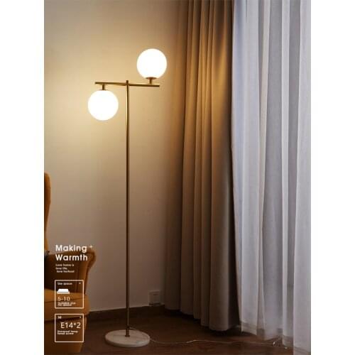 Frosted glass ball floor light italia floor lamp E14 white glass brass color bedroom living room reading room hotel lighting