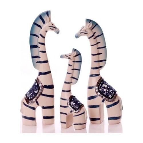 Nordic household adorn article sitting room porch wine ark small adornment places zebra set 3 colophony decoration home crafts