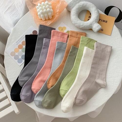 3pairs/set Women Socks Cotton Socks Autumn and Winter Ladies Solid Color Socks Warm and Cute 2020 New Fashion hot