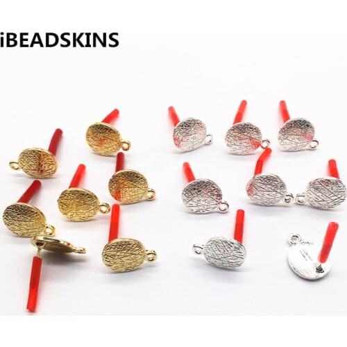 New arrival! 15x11mm 100pcs/lot zinc alloy twisted coin-shape Stud earring/earrings accessories/Earring parts for Jewelry DIY