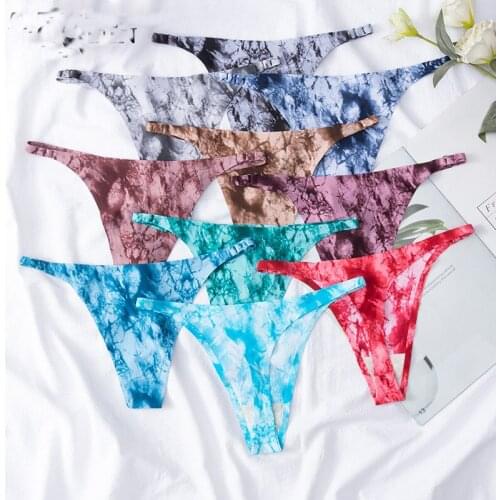 New womens Thong Sexy Striped Sports Panties Fashion Ice Seamless G-String Low Waist Seamless Yoga Underpants Female Lingerie