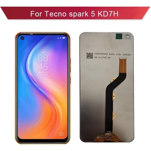 New Full LCD For Tecno Spark 5 Spark 5 pro KD7H KD7 LCD Display Screen With Touch Digitizer Glass Panel Assembly Replacement