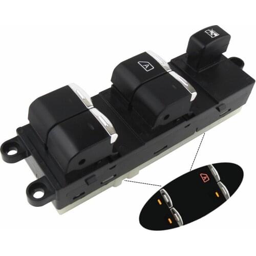 For Nissan Navara D40 Qashqai Pathfinder 2004- 2016 25401-EB30B 25401-JD00A With Chrome Front Left Power Window Control Switch