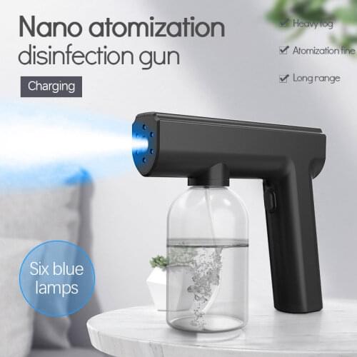 300ml Capacity Portable Handheld Spray Disinfection Gun With Blue Light Spray Disinfection Gun Adjustable Fogger Steam Machine