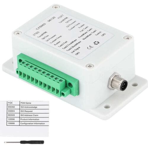 9-32V DC NMEA2000 Port Converter Box Convert Sensor Singal to NMEA2000 IP67 Waterproof for Boat Yacht with Manual 0-190ohm