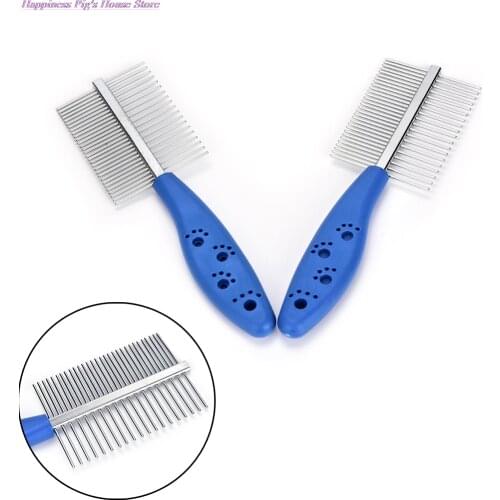 1Pcs Stainless Steel Pet Dog Cat Combs Long Thick Hair Fur Shedding Remove Rake Comb Pet Grooming Brush