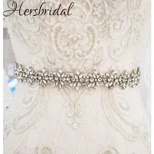 Silver Skinny Bridal Sash Belt Rhinestone Belt Wedding Dress Accessories