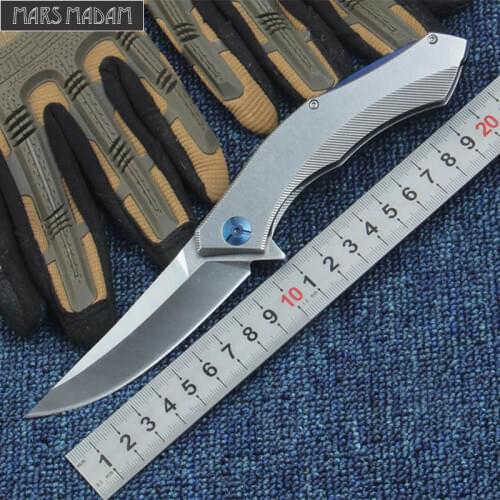Steel handle outdoor folding knife self-defense knife multi-functional D2 high hardness knife