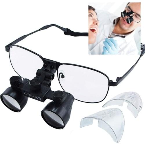 Dental Optical Dentistry Loupe 3.5x 2.5x 6.0x Magnification Power Titanium Frame Coated Lens Keplerian & Galilean Style