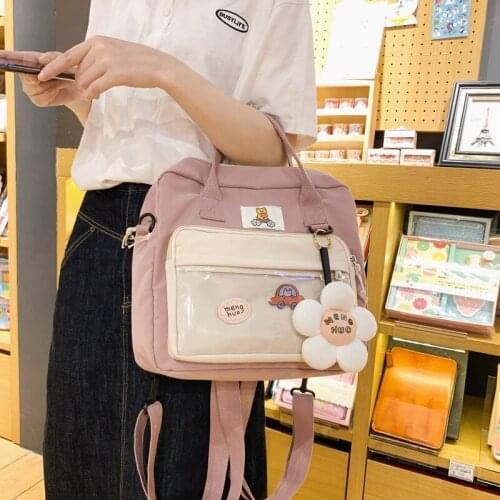 Handbags Shouder Bags for Women 2020 New Fashion Students School Girls Cute Transparent Canvas Messenger Bags Crossbody Bags