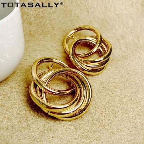TOTASALLY Geometric designs Circles Earrings for Women Hyperbole Chunky Earrings Fashion Punk night Club Show Jewelry Dropship