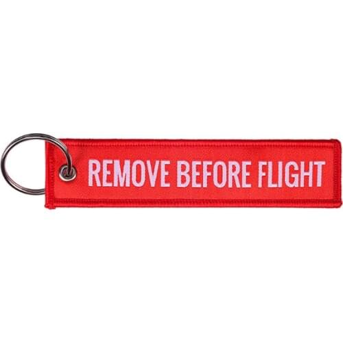 Remove Before Flight Woven Keychain Ring Red Chain Keychain Key Chain for Aviation Gifts OEM Keychain Fashion Jewelry