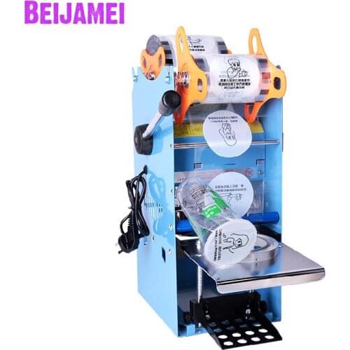BEIJAMEI High Cup 95mm 90mm Manual Plastic Cup Sealer Sealing Machine Juice Bubble Tea Paper Yogurt Cup Sealer Sealing Machine