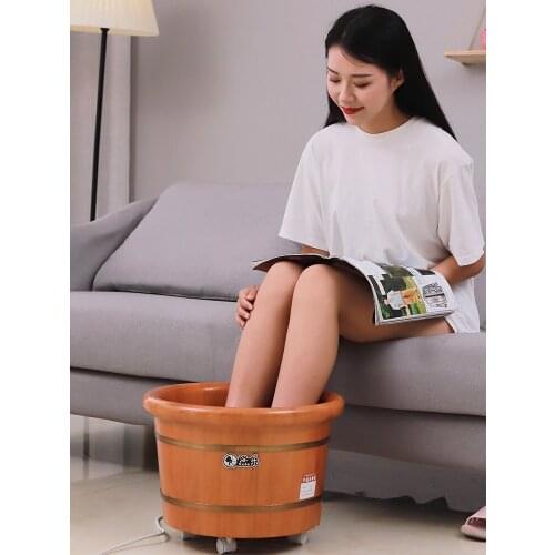 Constant temperature heating foot care bucket household solid wood pedicure basin hydroelectricity separation health barrel