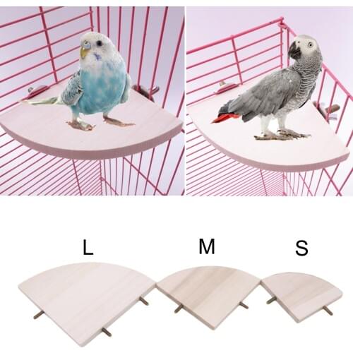 Fan-shaped Bird Parrot Wooden Stand Rack Bird Cage Accessories Perch for Small Animal Chinchilla Squirrel Hamster Stand Board